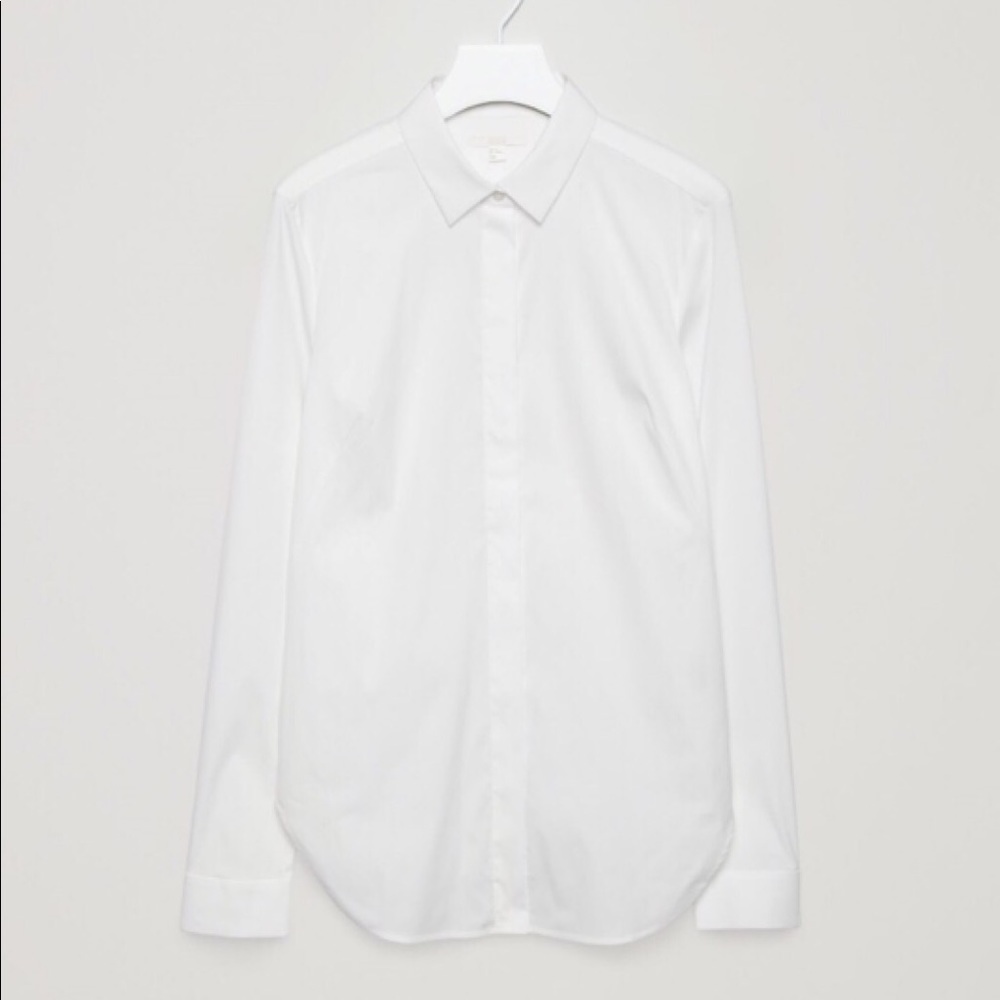 White cotton COS long sleeve shirt